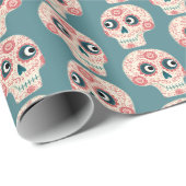 Suikerschedeldag van de dode halloween cadeaupapier (Rol Hoek)