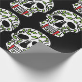 Suikerschedeldag van de dode halloween-partij cadeaupapier (Hoek)