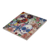 suikerschedeldag van de dode mexicaanse tatoeageku tegeltje (Zijkant)