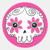 Suikerschedeldag van de dode ronde sticker (Voorkant)