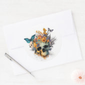 Suikerschedeldag van de dode ronde sticker (Envelop)