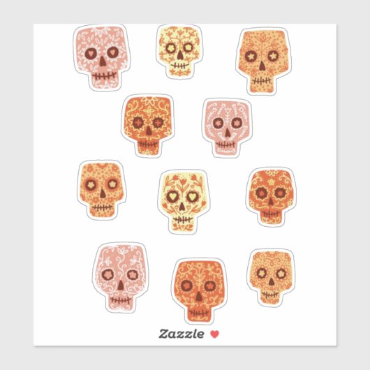 Suikerschedeldag van de dode sticker (Vel)