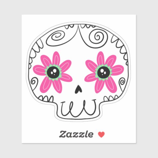 Suikerschedeldag van de dode sticker (Vel)