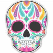 Suikerschedeldag van de dode sticker (Voorkant)