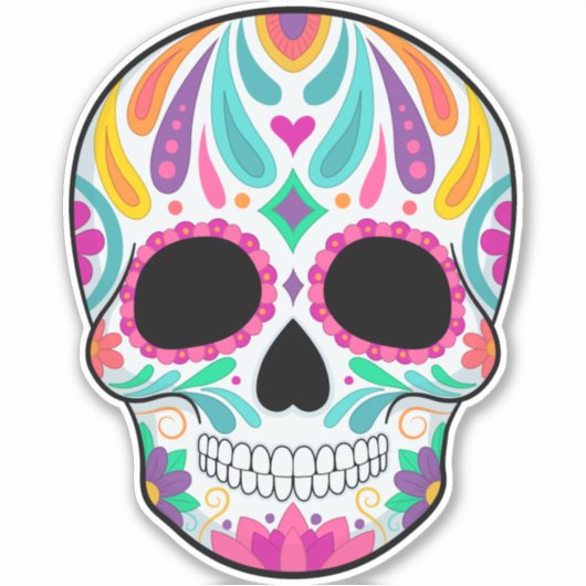 Suikerschedeldag van de dode sticker (Voorkant)