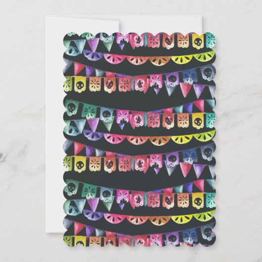 Suikerschedeldag van de uitnodiging van de dode Qu (Achterkant)