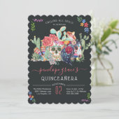 Suikerschedeldag van de uitnodiging van de dode Qu (Staand voorkant)