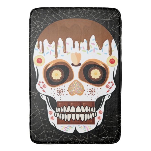 Suikerschedeldag van het dode bad of de keukenmat badmat (Voorkant Verticaal)