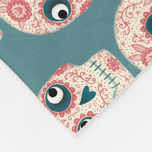 Suikerschedeldag van het dode groen fleece deken (Hoek)