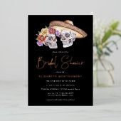 Suikerschedeldag van het dode Vrijgezellenfeest Folie Uitnodiging (Staand Voorkant)