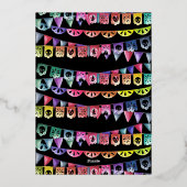 Suikerschedeldag van het dode Vrijgezellenfeest Folie Uitnodiging (Achterkant)