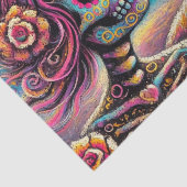 Suikerschedels in liefde Chalk Pastel Decoupage Tissuepapier (Detail)