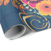 Suikerschedelvrouw in bloemkroon cadeaupapier (Rol Hoek)