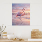 Suikerspinflamingo Poster (Keuken)