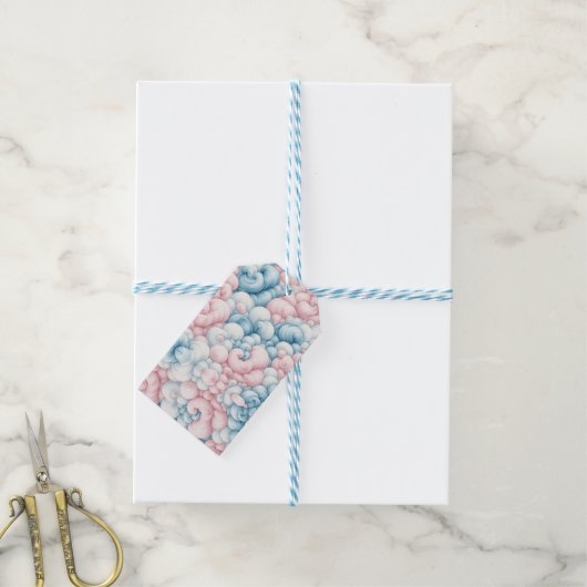 Suikerspinwolken Cadeaulabel (Met Touw)