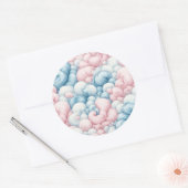 Suikerspinwolken Ronde Sticker (Envelop)