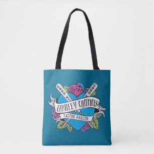 SuikerSquad   Harley Quinn's Tattoo Parlor Heart Tote Bag