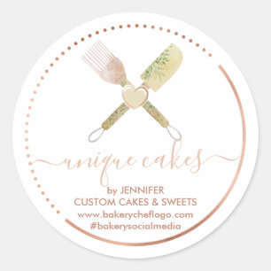 suikerwerk bakkerij Hartspatula Chef schattig Ronde Sticker