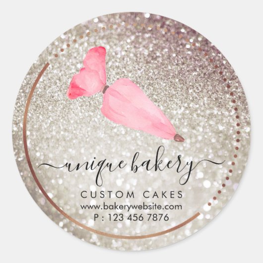 Suikerwerk Crème Squeezer gebakje schittert Ronde Sticker (Voorkant)