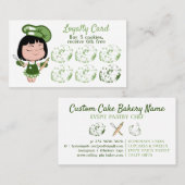 suikerwerk Groene meisje Dame Pastry Loyalty Visitekaartje (Voorkant / Achterkant)