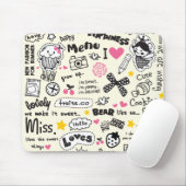 Suikerzoete Girly-Cartoon-ketches. Muismat (Met muis)