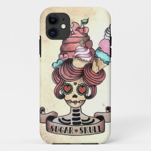 Suikerzoete schedel Case-Mate iPhone case (Achterkant)