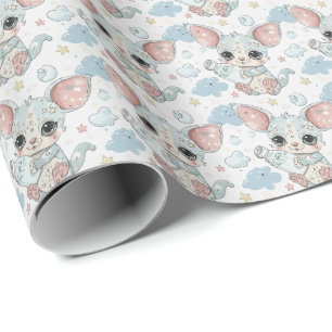 Suikerzweefvliegtuig Mooie Baby Pastel Watercolor Cadeaupapier