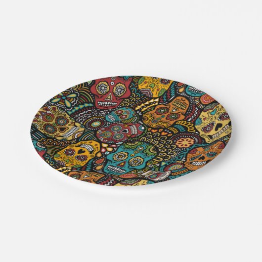 SUIKR SKULL Halloween 7-inch Borden Papieren Bordje (Gekanteld)