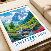 Suisse Alpes Travel Imprimer Poster Wall Art