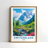 Suisse Alpes Travel Imprimer Poster Wall Art
