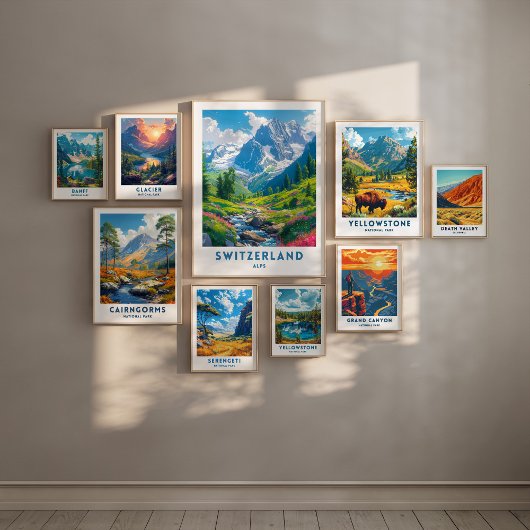 Suisse Alpes Travel Imprimer Poster Wall Art