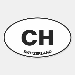 Suisse (CH) Euro Autocollant Ovale Pare-chocs