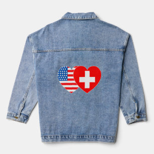 Suisse États-Unis Drapeau Twin Heart for Swiss Ame