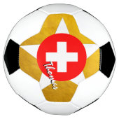 Suisse Football & Gold Drapeau suisse (Tourné)