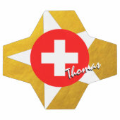 Suisse Football & Gold Drapeau suisse (Plat)
