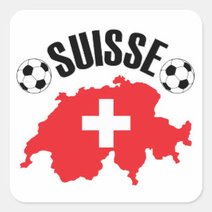 Suisse Football Zwitserland Voetbal Vierkante Sticker
