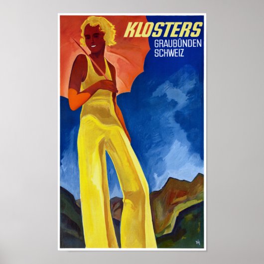 Suisse Graubünden Poster vintage restauré (Devant)