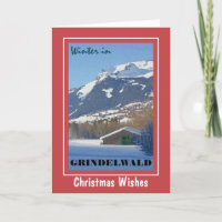 Suisse Grindelwald Carte de Noël Vintage