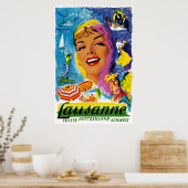 Suisse Lausanne Affiche de voyage (Cuisine)
