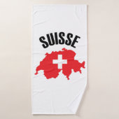 Suisse Zwitserland Map Flag Badhanddoek (Badhanddoek)