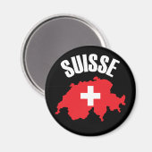 Suisse Zwitserland Map Flag Magneet (Voorkant / Achterkant)