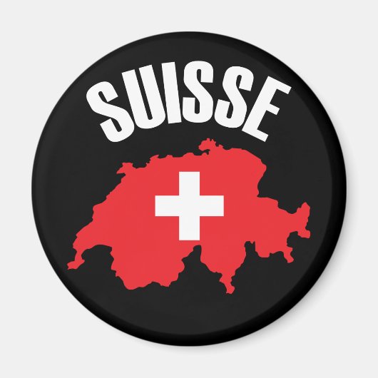 Suisse Zwitserland Map Flag Magneet (Voorkant)