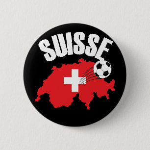 Suisse Zwitserland Map Soccer Ronde Button 5,7 Cm