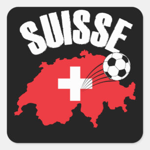 Suisse Zwitserland Map Soccer Vierkante Sticker