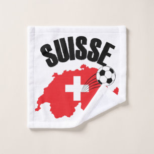 Suisse Zwitserland Map Swiss Soccer Washandje