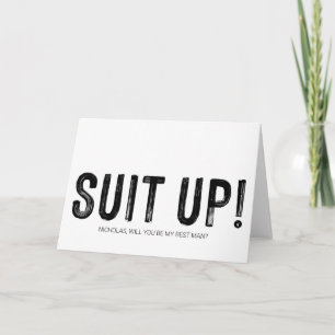 Suit Best Man Proposition Demander Carte Mariage