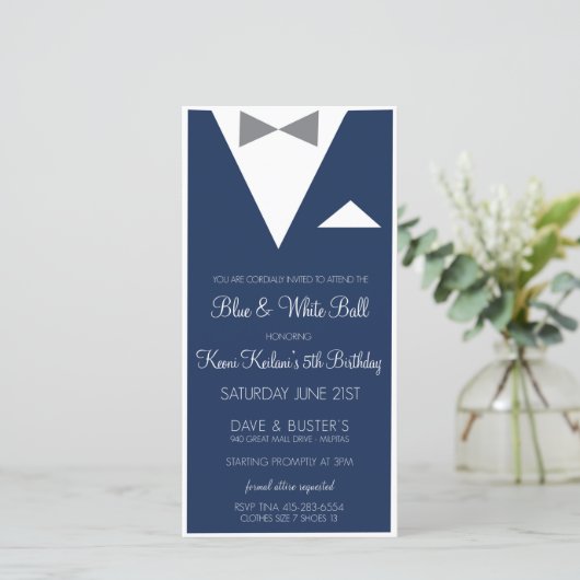 Suit en Stropdas uitnodigen (Staand voorkant)