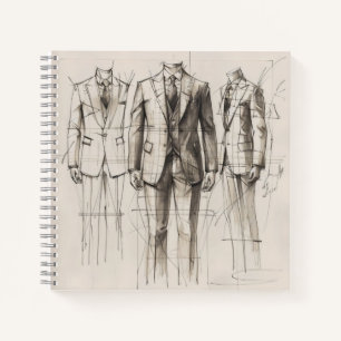 Suit Old-School Mode Sketch Notitieboek