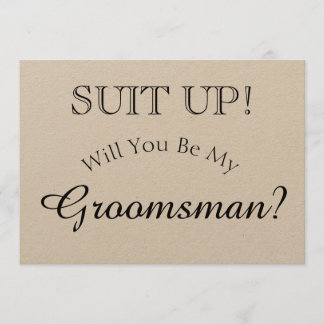 Suit omhoog - Bent u mijn Groomsman Roestcard? Kaart