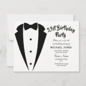 Suit & Stropdas mannen 21e verjaardagsfeestuitnodi Kaart (Voorkant)